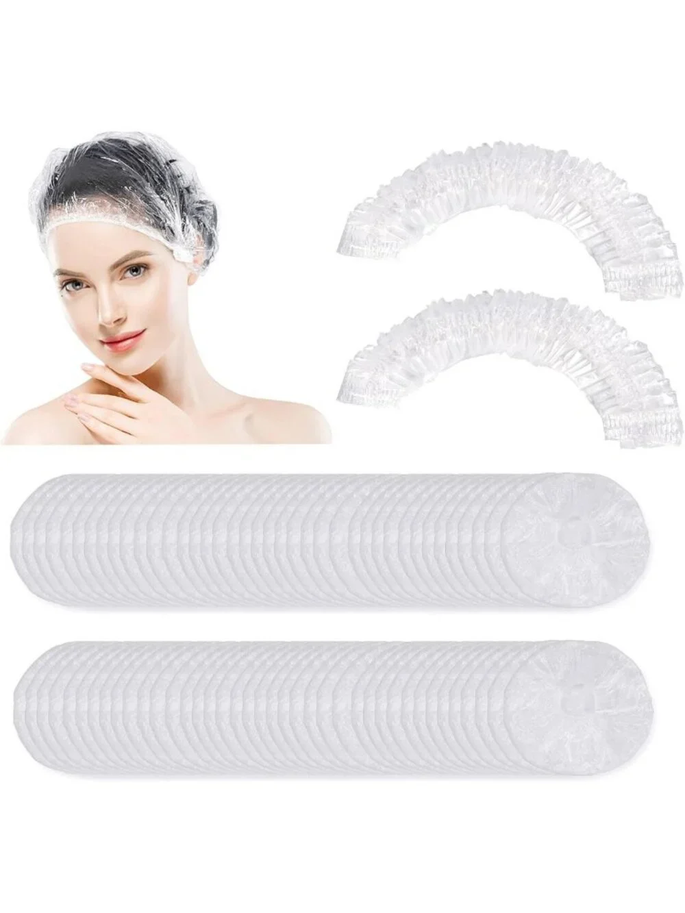 150 PCS Waterproof Disposable Shower Caps for Women & Kids - Travel & Spa Use
